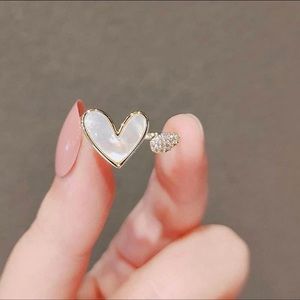 18K Gold Plated Adjustable Love Heart Open Ring for Women